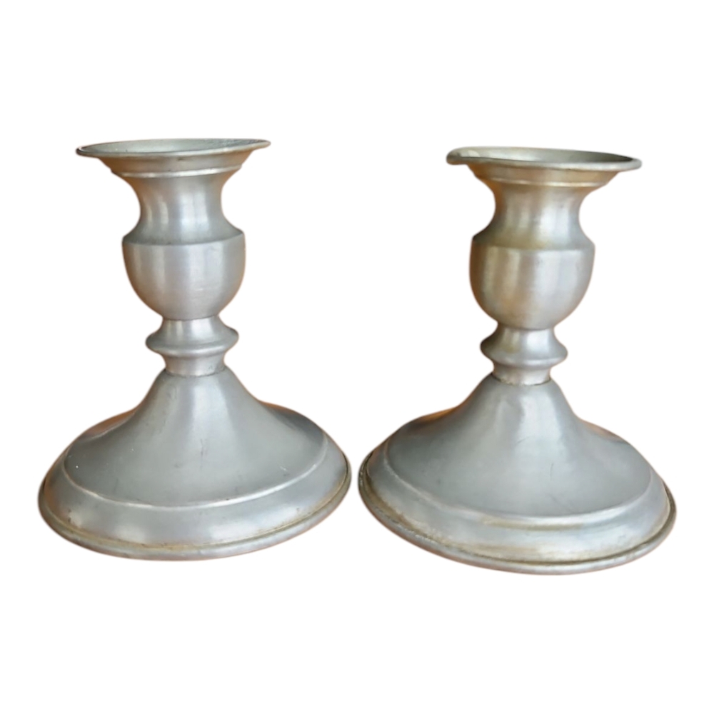 Elegant Pewter Candle Holders